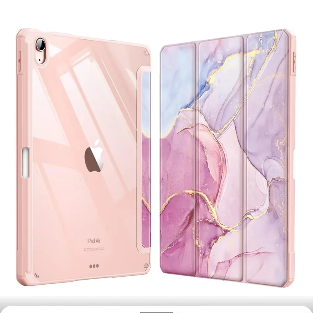 Stylish Pink Marble Tablet Case - Protective Folio Cover Ipad Air 4th & 5th Gen